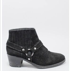 ALL SAINTS BLACK SUEDE ANKLE BOOTIES